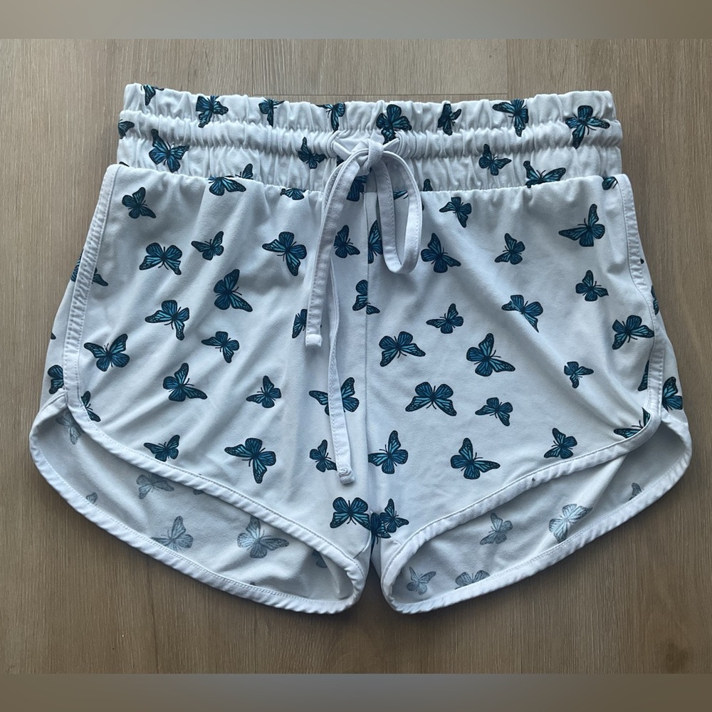 Faded Rose Butterfly Lounge / Pajama Shorts Juniors Size L